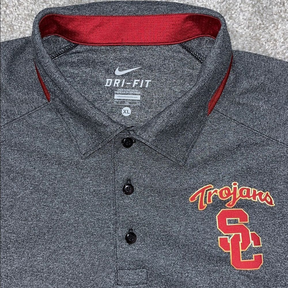Nike Dri Fit USC Southern Cal California Trojans Golf Polo Shirt XL Men’s Gray
